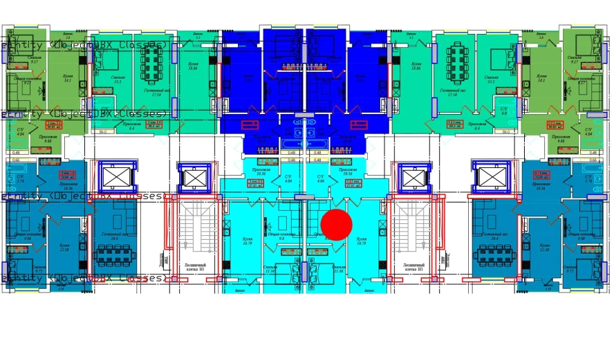 1-комнатная квартира 56.68 м²  7/7 этаж