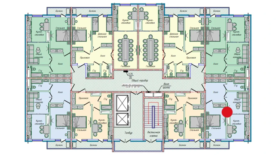 2-xonali xonadon 50.7 m²  15/15 qavat