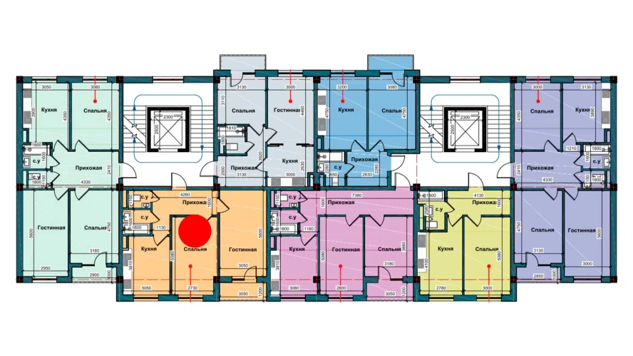 2-комнатная квартира 62.1 м²  6/6 этаж