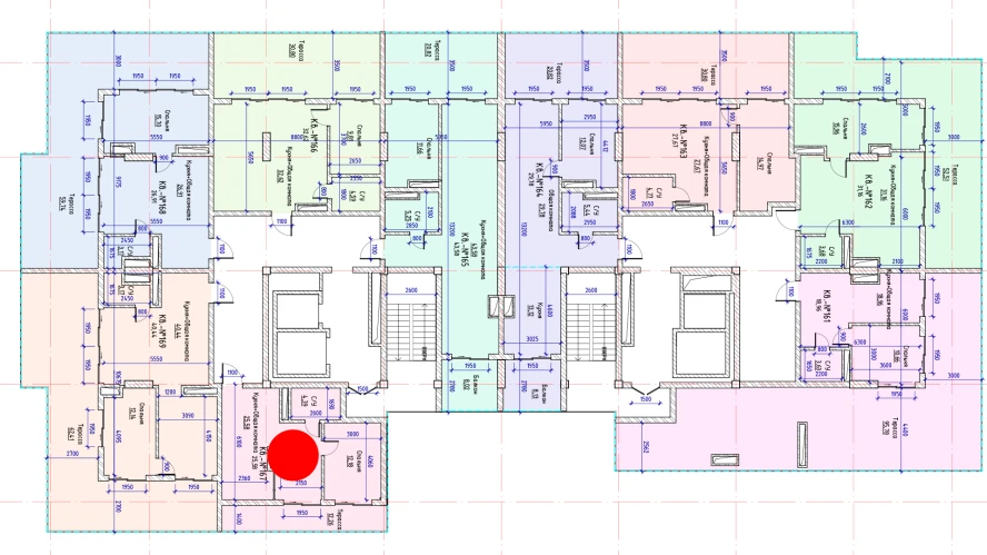 1-xonali xonadon 25.58 m²  17/17 qavat