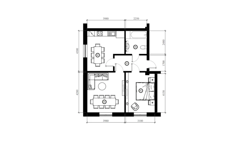 2-xonali xonadon 56.6 m²  4/9 qavat | FIDOKOR Turar-joy majmuasi