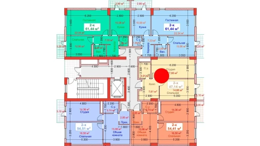 2-комнатная квартира 47.14 м²  8/8 этаж