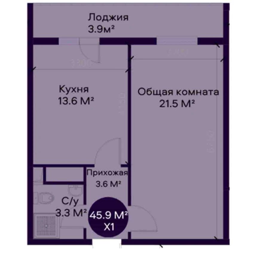 3-комн. квартира 74.2 м²  11/12 этаж | Жилой комплекс YAQINLAR