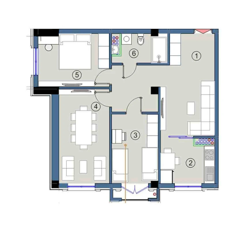 3-комнатная квартира 74.5 м²  4/4 этаж