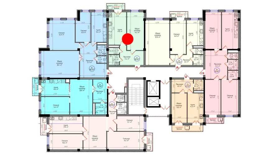 1-комнатная квартира 55.2 м²  4/4 этаж