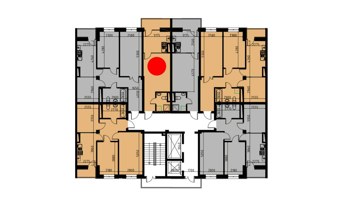 1-xonali xonadon 29.24 m²  8/8 qavat