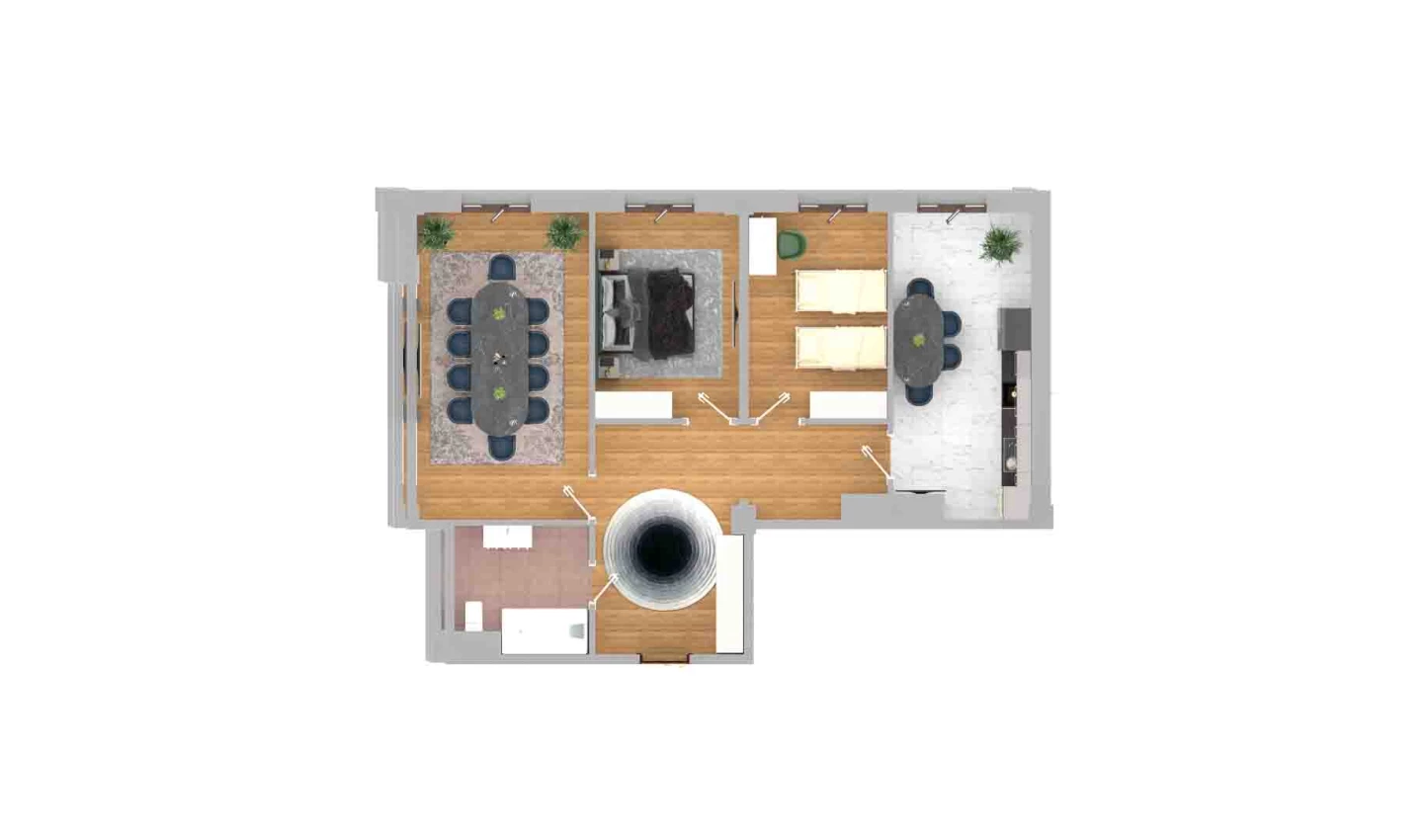 1-комнатная квартира 70.57 м²  1/1 этаж