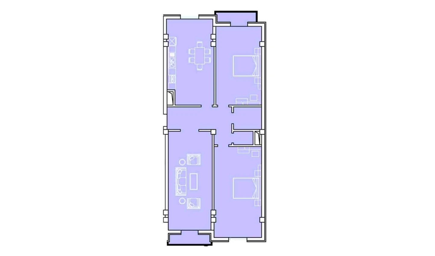 4-комнатная квартира 133 м²  5/5 этаж