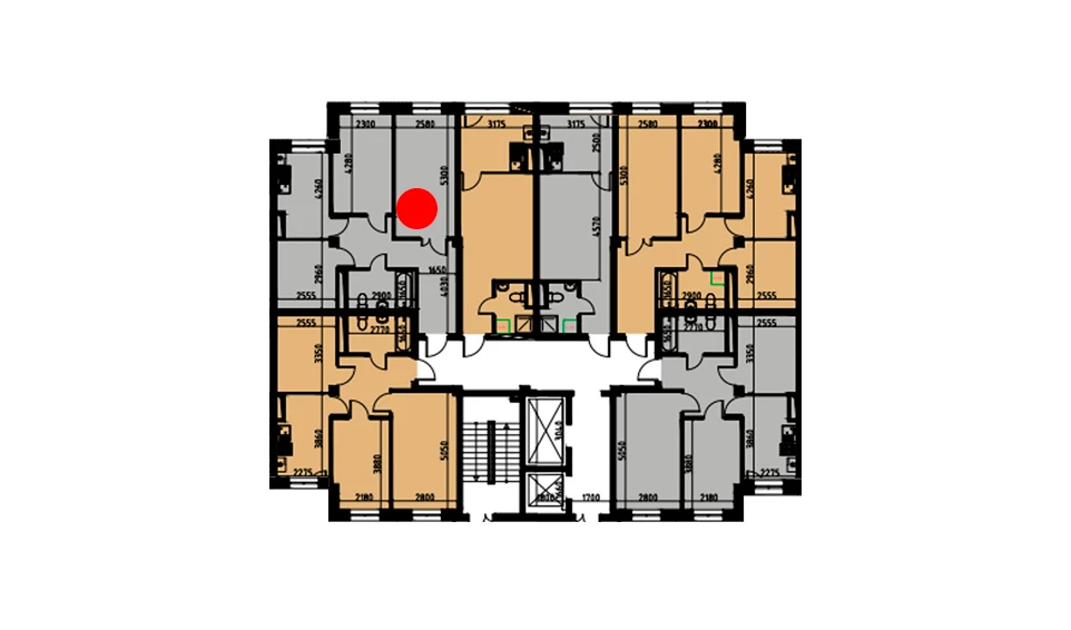 2-комнатная квартира 66.09 м²  1/1 этаж