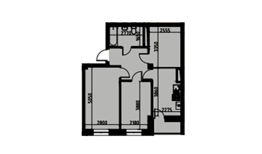 2-комнатная квартира 53.27 м²  7/7 этаж