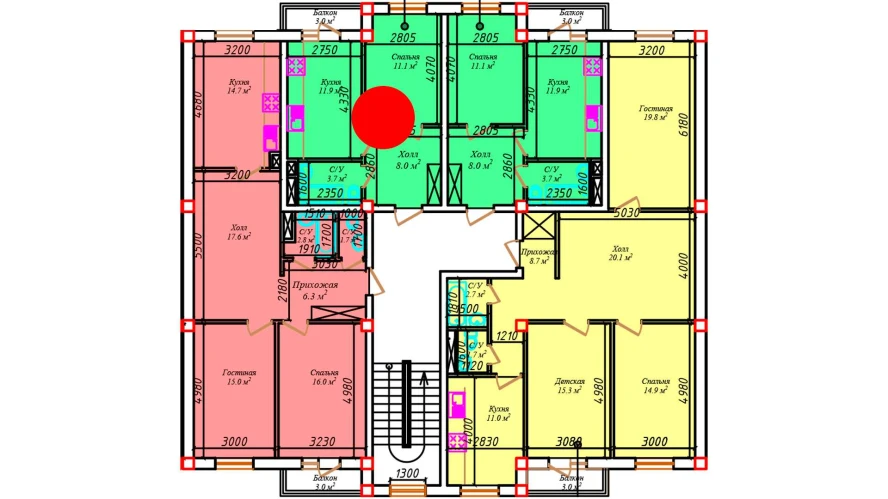 1-комнатная квартира 37.2 м²  4/4 этаж