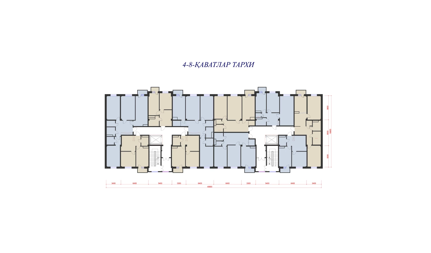 3-xonali xonadon 99.57 m²  9/9 qavat