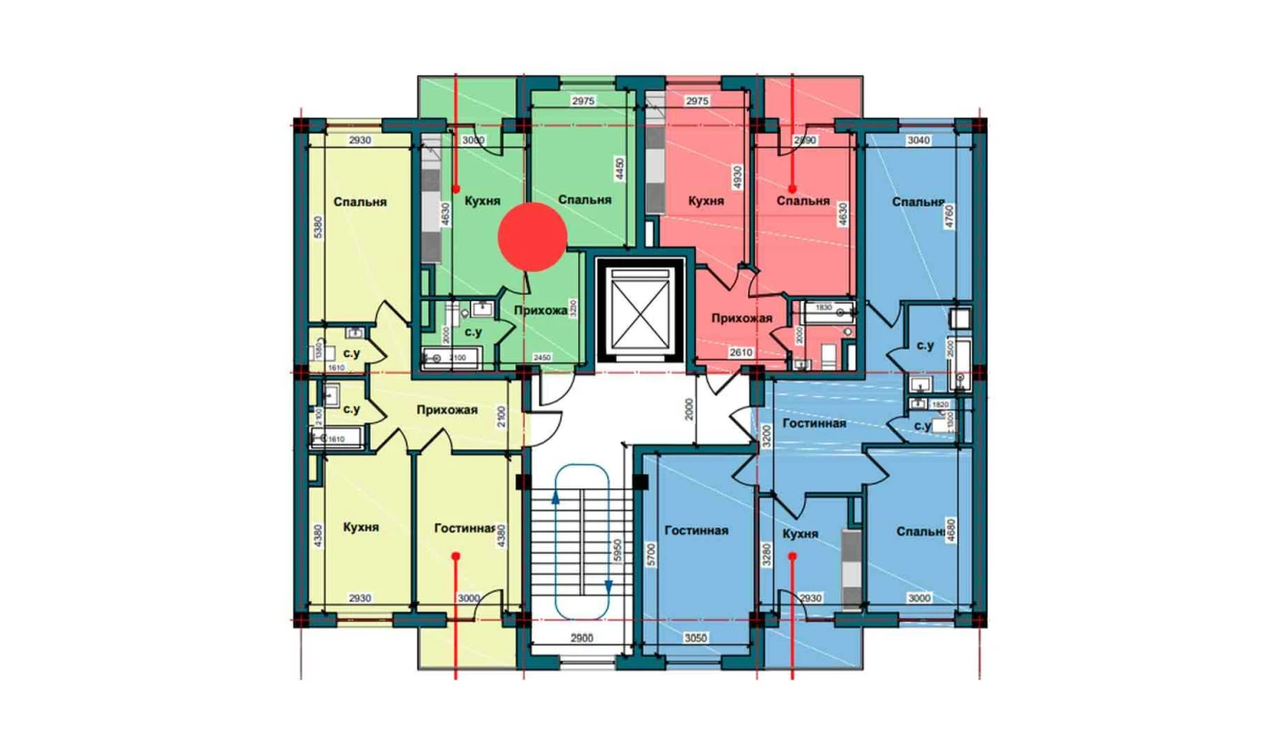 1-комнатная квартира 42.8 м²  3/3 этаж