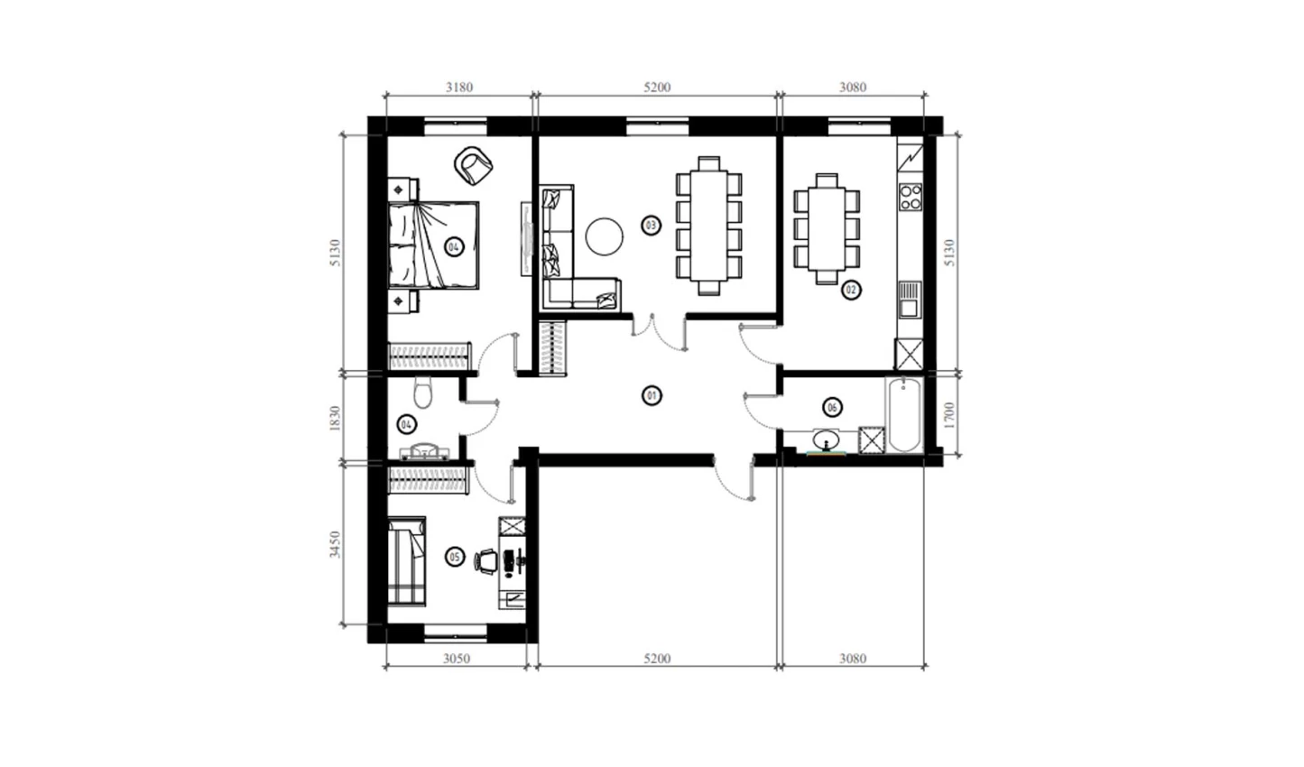 3-xonali xonadon 88.7 m²  3/3 qavat