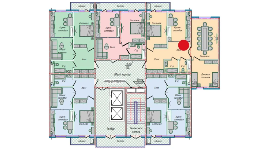 3-комнатная квартира 91.34 м²  14/14 этаж