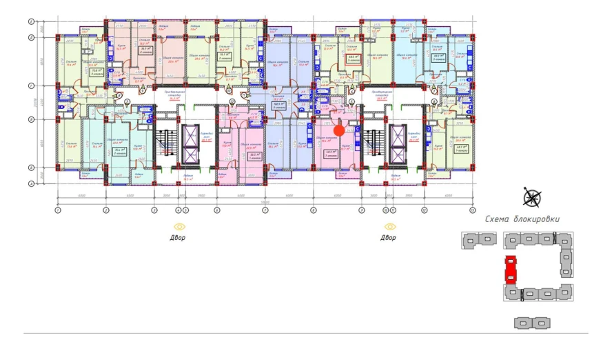 1-xonali xonadon 48.3 m²  3/3 qavat