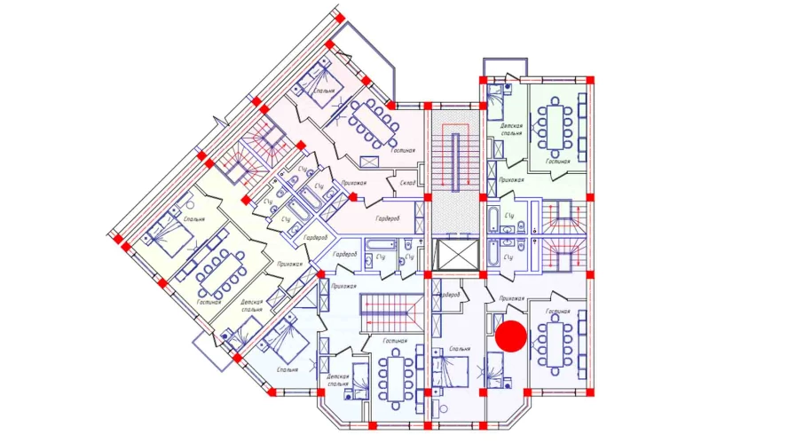 5-xonali xonadon 141.6 m²  7/7 qavat