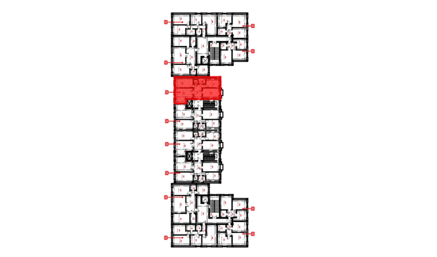 3-xonali xonadon 80.7 m²  7/7 qavat