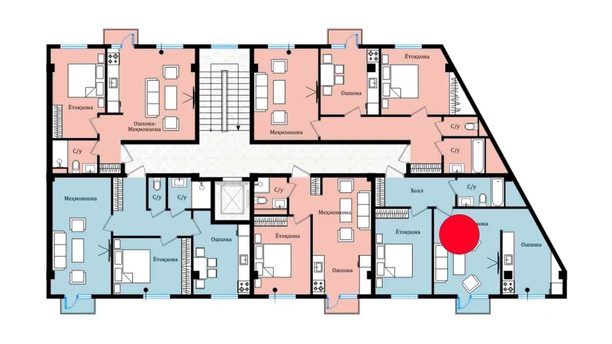 2-комнатная квартира 54.9 м²  6/6 этаж