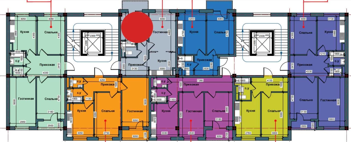 2-комнатная квартира 46.6 м²  5/5 этаж