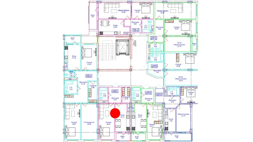 1-комнатная квартира 50.05 м²  5/5 этаж