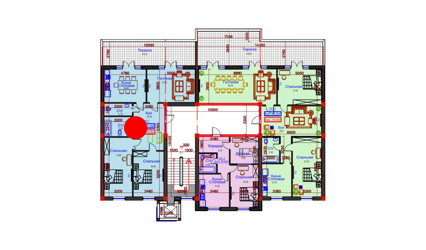 6-комнатная квартира 120.5 м²  9/9 этаж