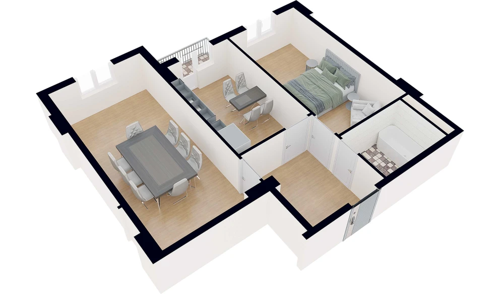 2-комнатная квартира 73 м²  4/4 этаж