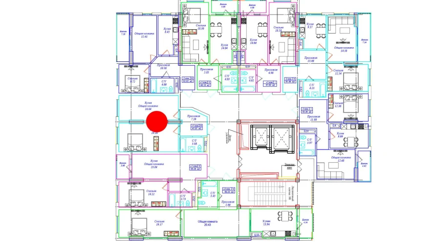 1-комнатная квартира 47.07 м²  13/13 этаж