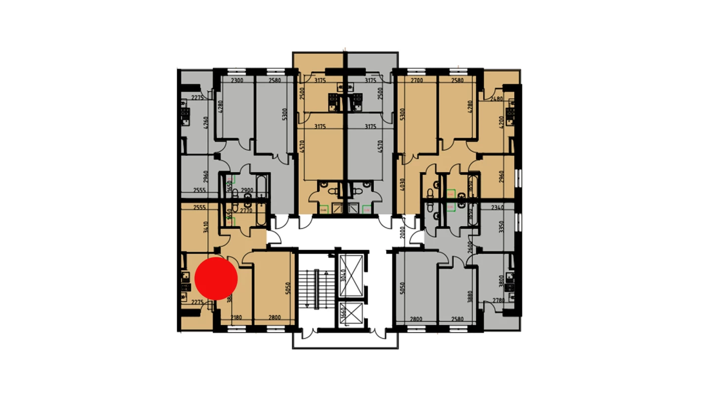 2-комнатная квартира 53.27 м²  3/3 этаж