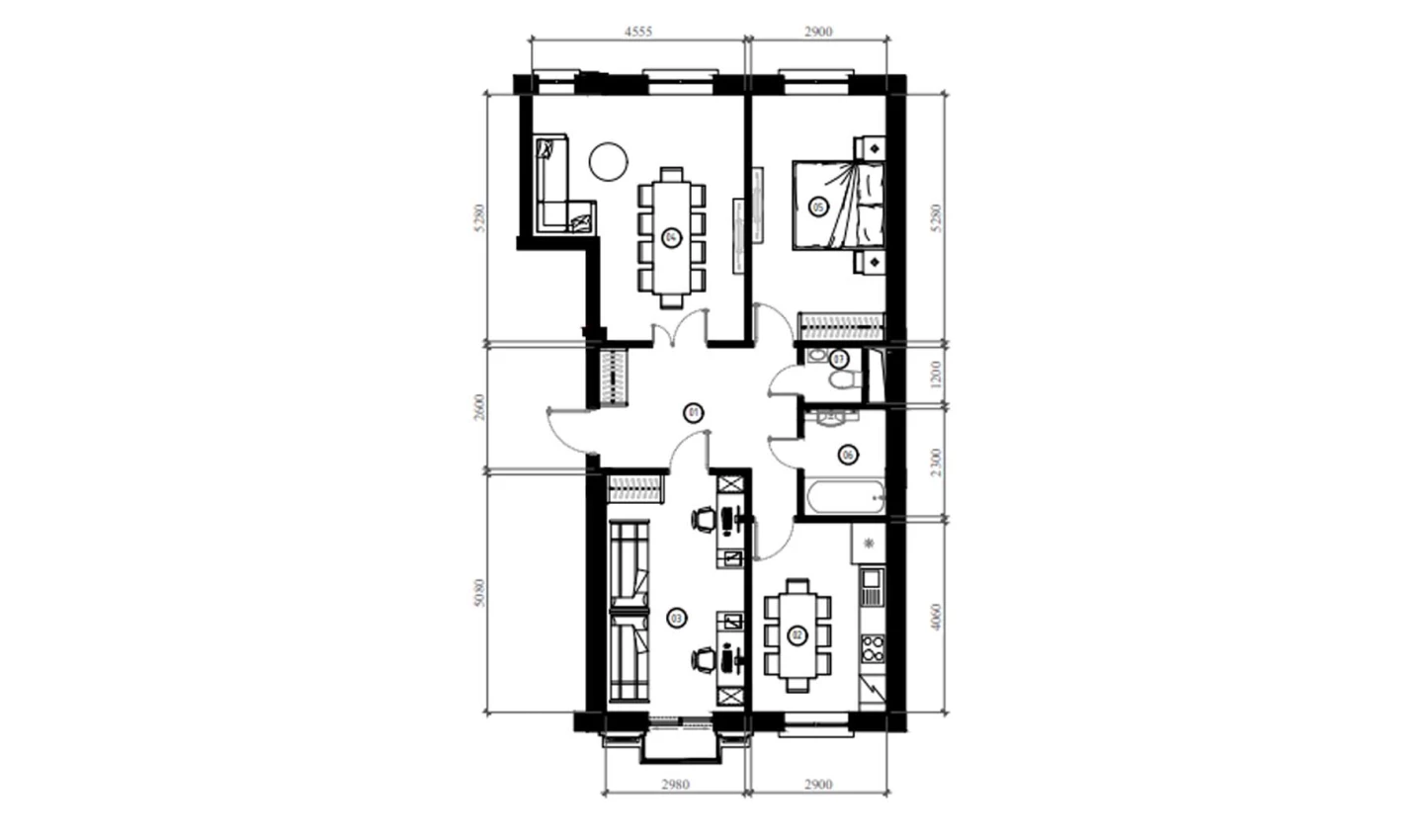 3-xonali xonadon 80.7 m²  3/3 qavat