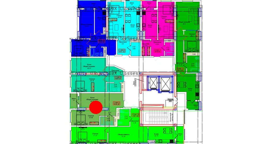 1-xonali xonadon 44.2 m²  16/16 qavat