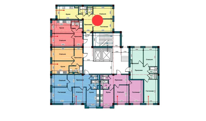 2-комнатная квартира 56.1 м²  2/10 этаж | Жилой комплекс NUR BARAKA