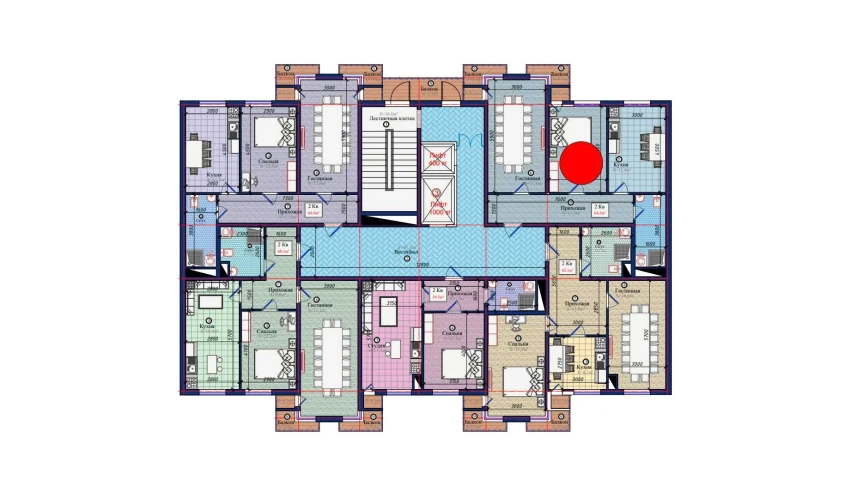 2-комнатная квартира 64.5 м²  9/10 этаж | Жилой комплекс NURAFSHON