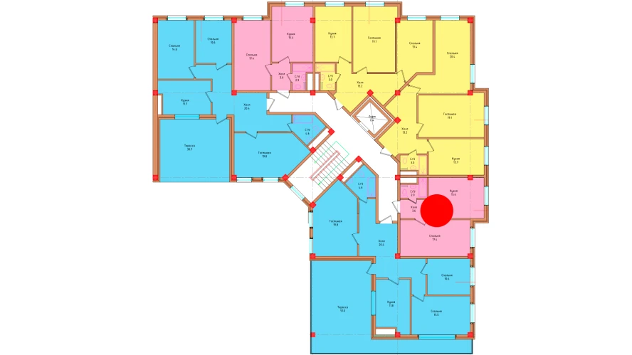 1-комнатная квартира 39.3 м²  8/8 этаж