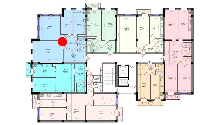 3-комнатная квартира 106.8 м²  2/2 этаж