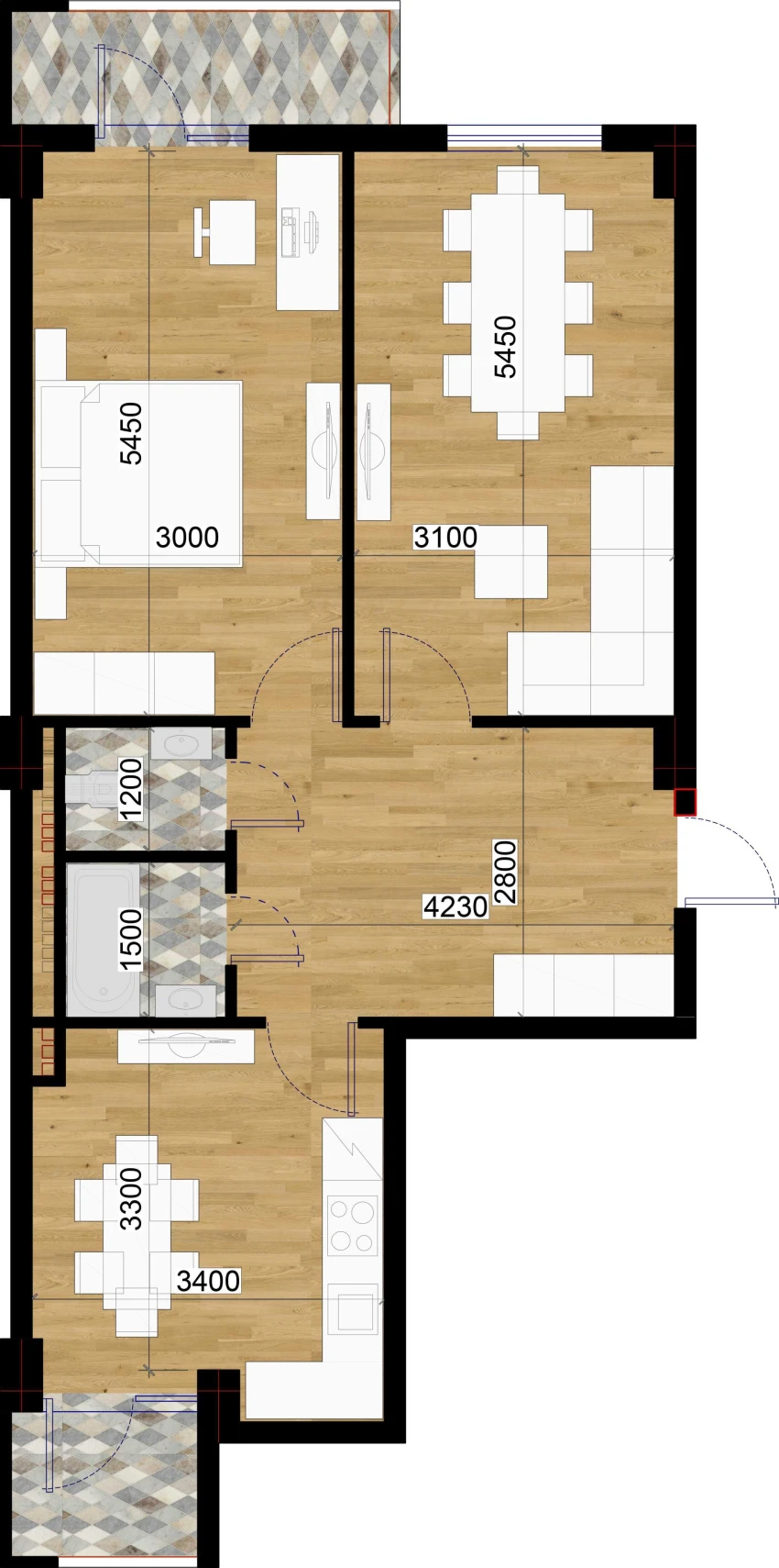 2-xonali xonadon 71.5 m²  5/7 qavat | O'ZBEGIM Turar-joy majmuasi