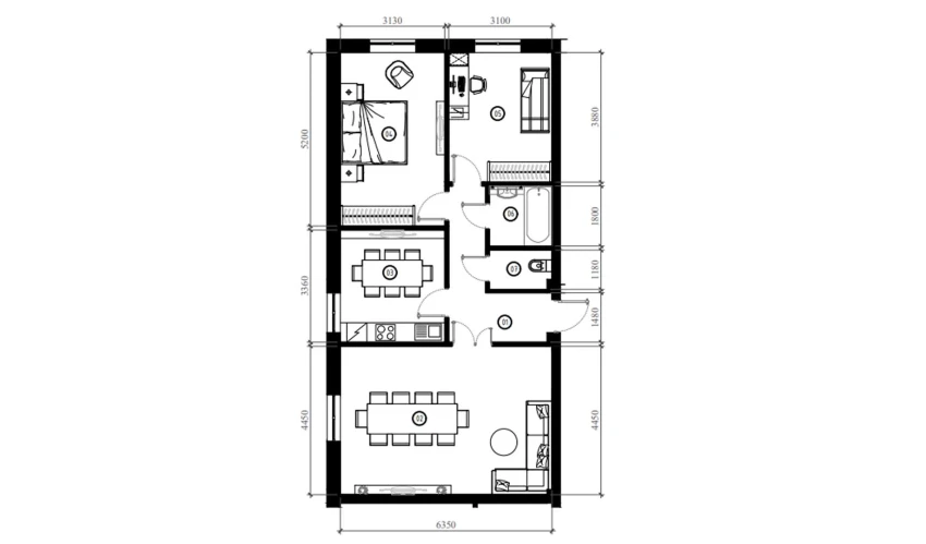 3-xonali xonadon 80.3 m²  7/9 qavat | FIDOKOR Turar-joy majmuasi