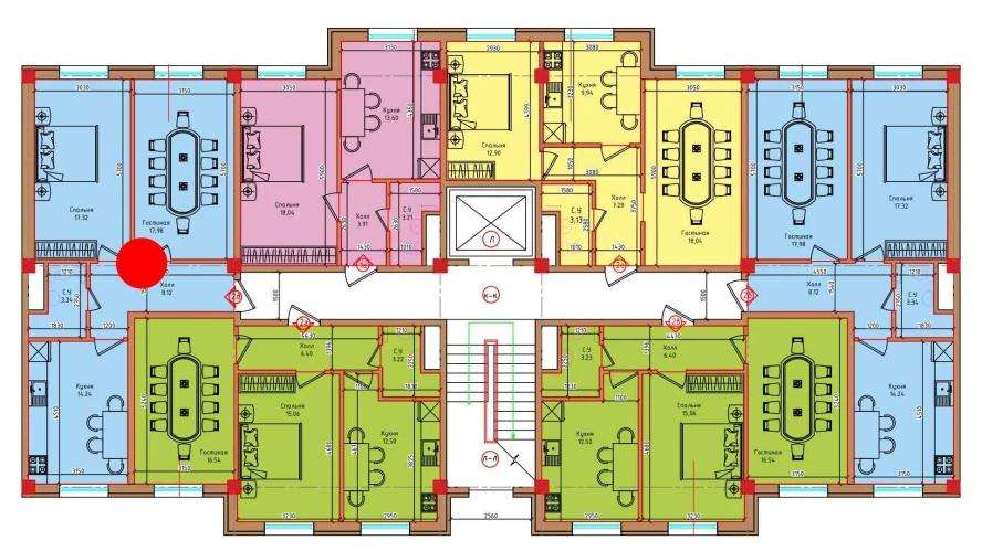 2-xonali xonadon 60.98 m²  1/1 qavat