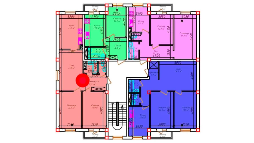 3-комнатная квартира 78.3 м²  5/5 этаж