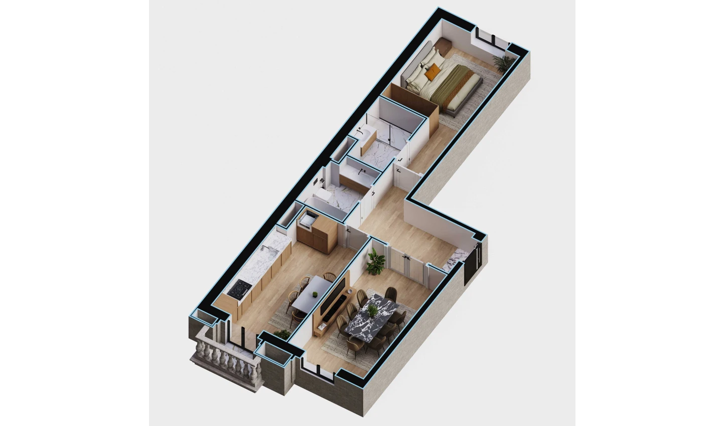 2-комнатная квартира 62.66 м²  3/3 этаж