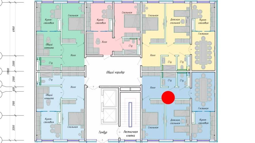 3-xonali xonadon 76.66 m²  1/1 qavat