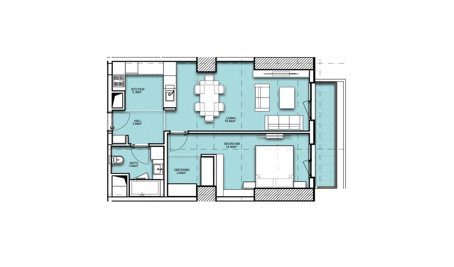 2-комнатная квартира 60.56 м²  16/16 этаж