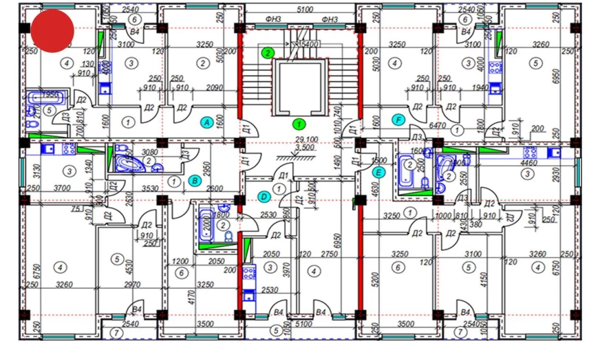 2-xonali xonadon 62.14 m²  5/5 qavat