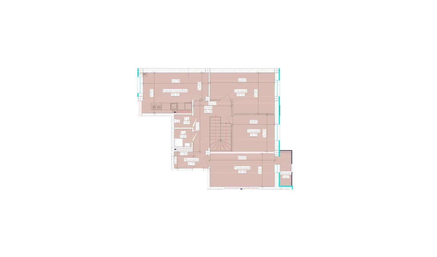 3-комнатная квартира 101.46 м²  9/9 этаж