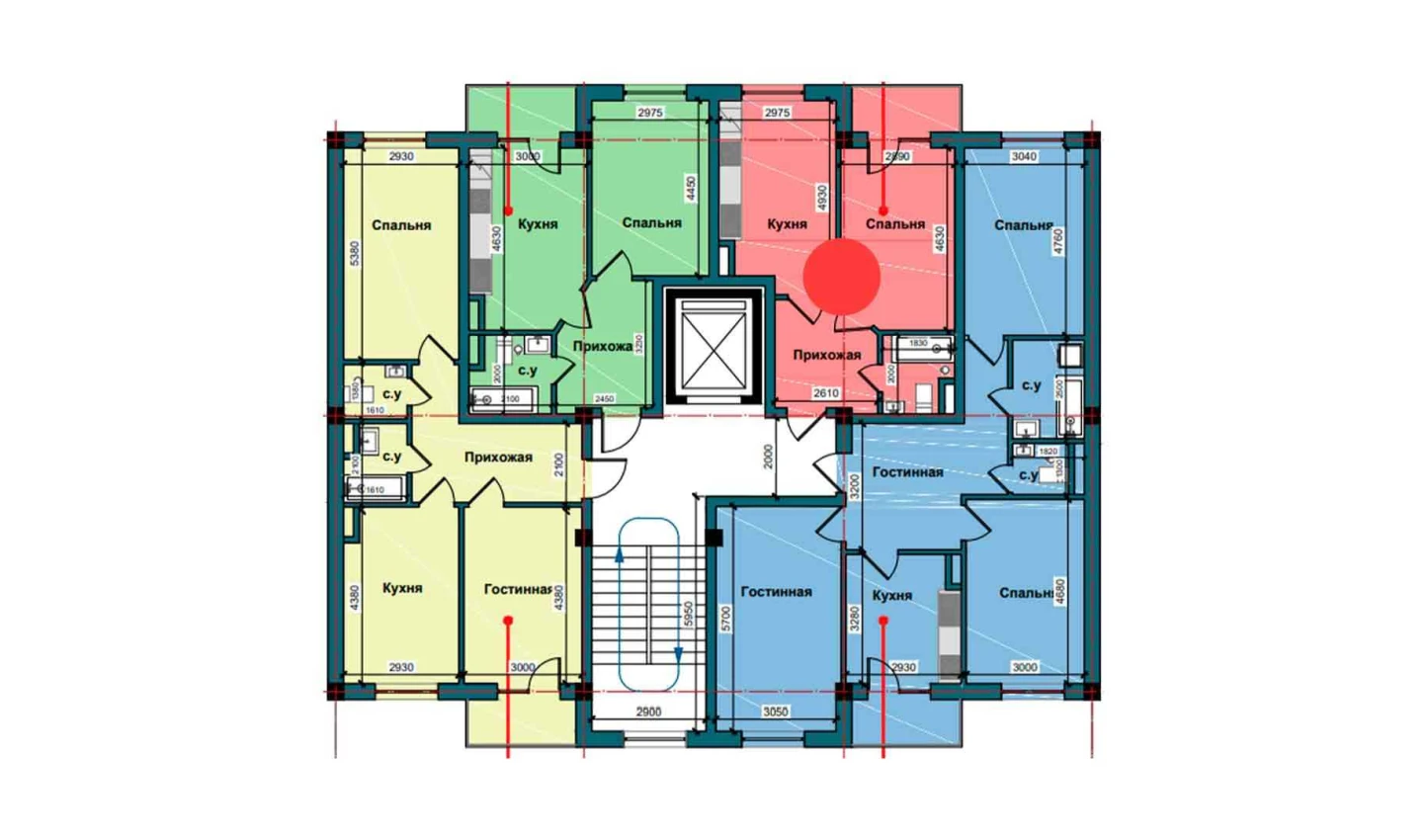 1-комнатная квартира 42.6 м²  9/9 этаж