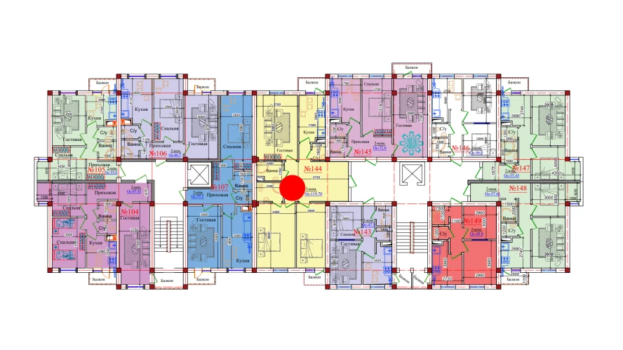 3-xonali xonadon 119.7 m²  9/9 qavat