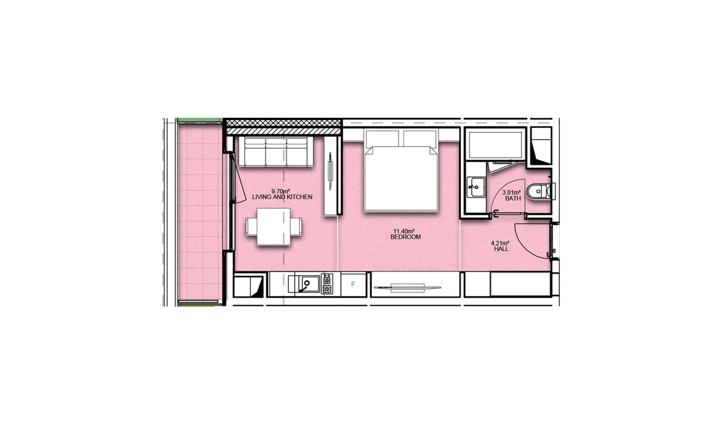 1-комнатная квартира 35.48 м²  11/11 этаж