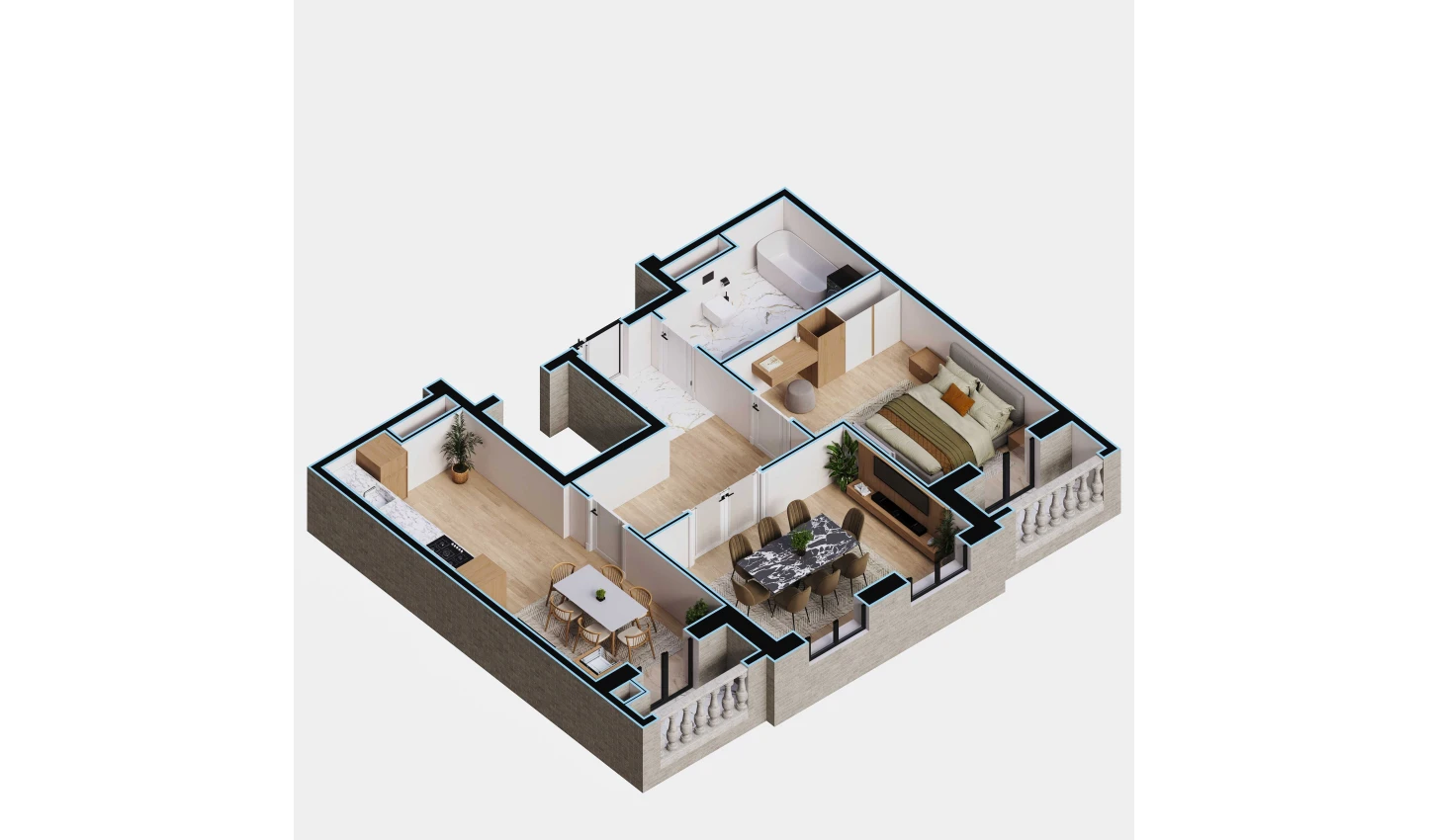 2-комнатная квартира 69.06 м²  4/4 этаж