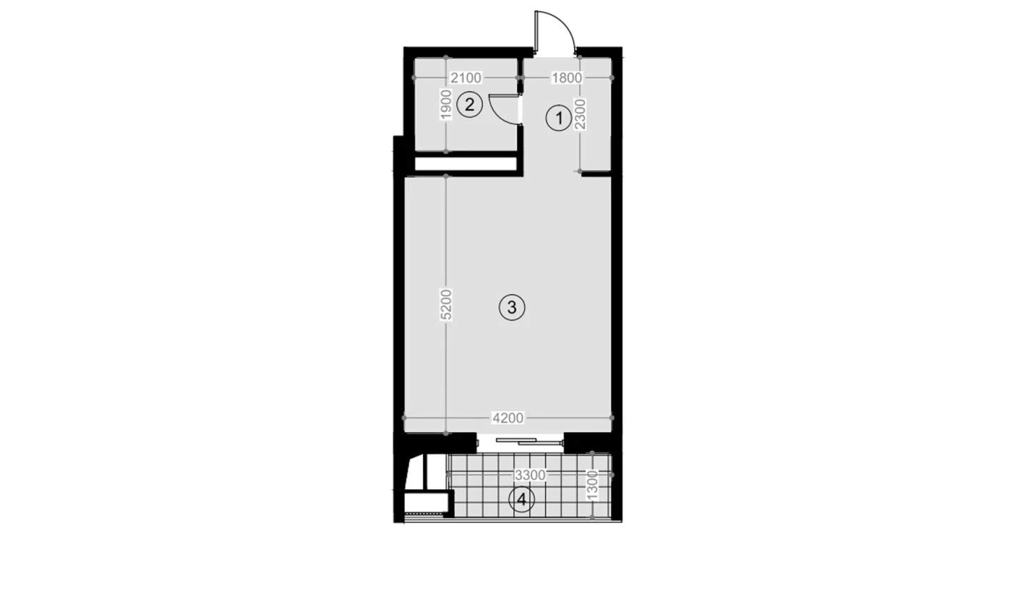 1-xonali xonadon 34.8 m²  11/11 qavat