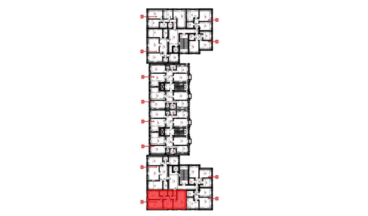 3-xonali xonadon 80.3 m²  9/9 qavat